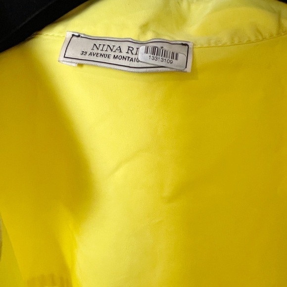 Nina Ricci Yellow Sleeveless Button-Front Tie-Back Blouse - Picture 10 of 11